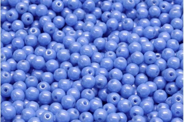 4mm Czech Glass Round Druk Bead Opaque Periwinkle Luster (50pcs)