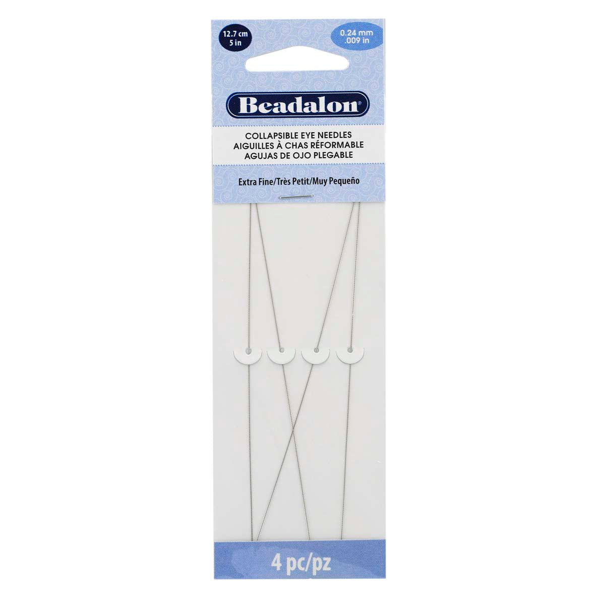 Beadalon, Extra Fine 5in Collapsible Eye Beading Needles - 4 Needles
