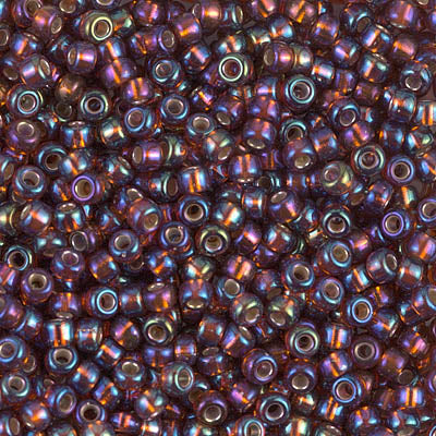 Miyuki 8/0 Round Seed Beads, Silver Lined Dark Topaz AB Round Seed Beads # 1005 ~ 22 grams