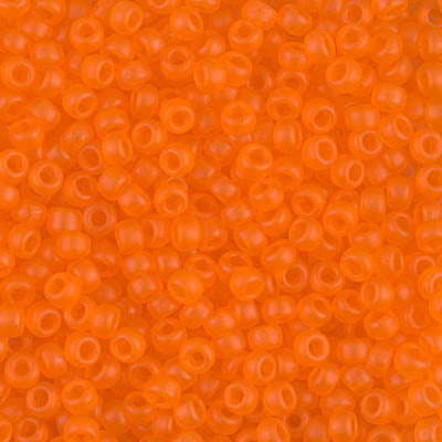 Miyuki 8/0 Round Seed Beads, Matte Transparent Orange Round Seed Beads # 138F ~ 22 grams