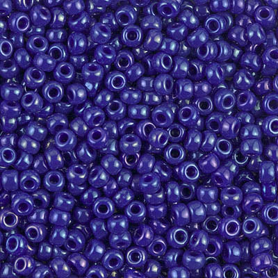 Miyuki 8/0 Round Seed Beads, Opaque Cobalt Luster Round Seed Beads # 1945 ~ 22 grams