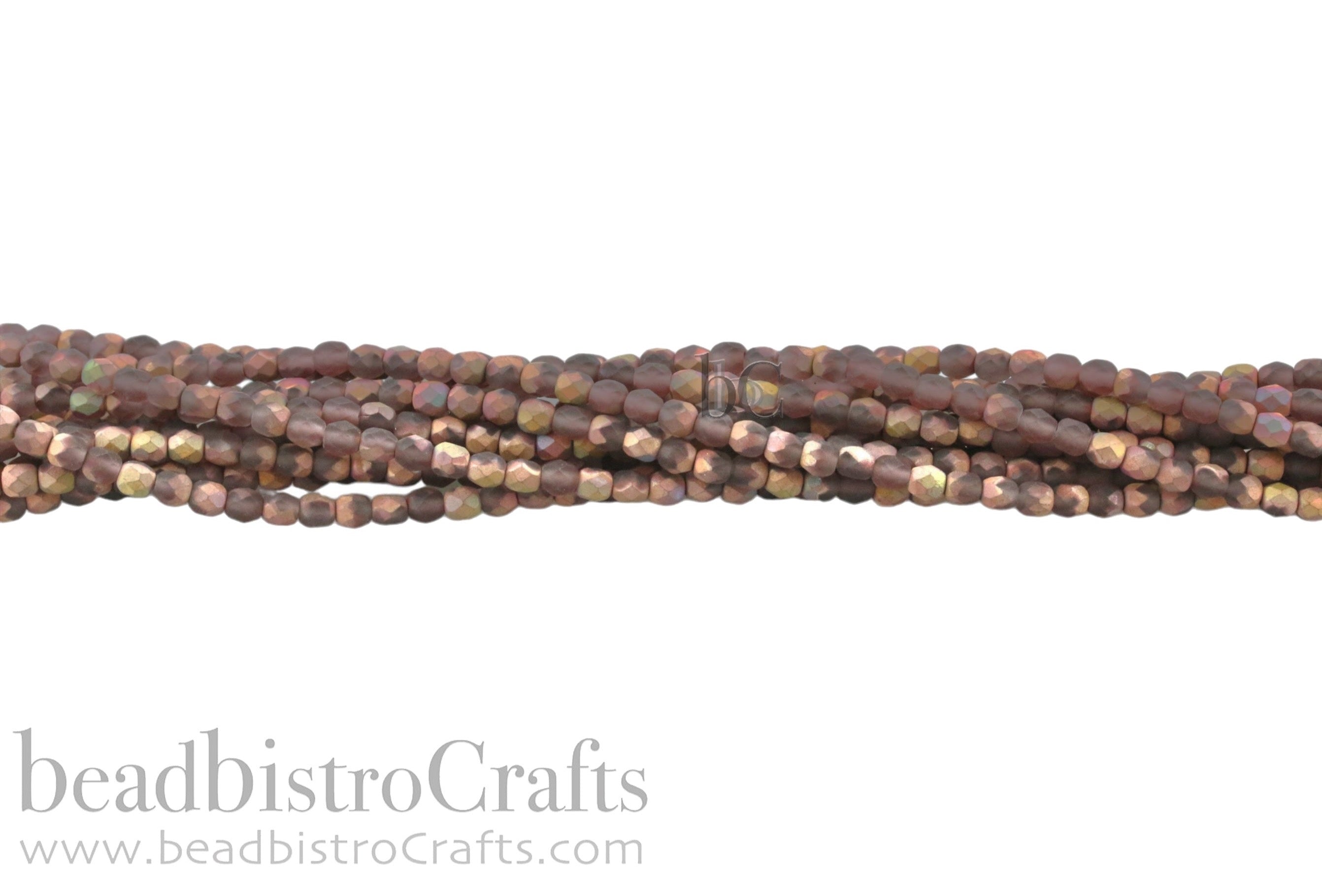 Frosted Amethyst Capri, 4mm Round Fire Polish Beads (50pcs)