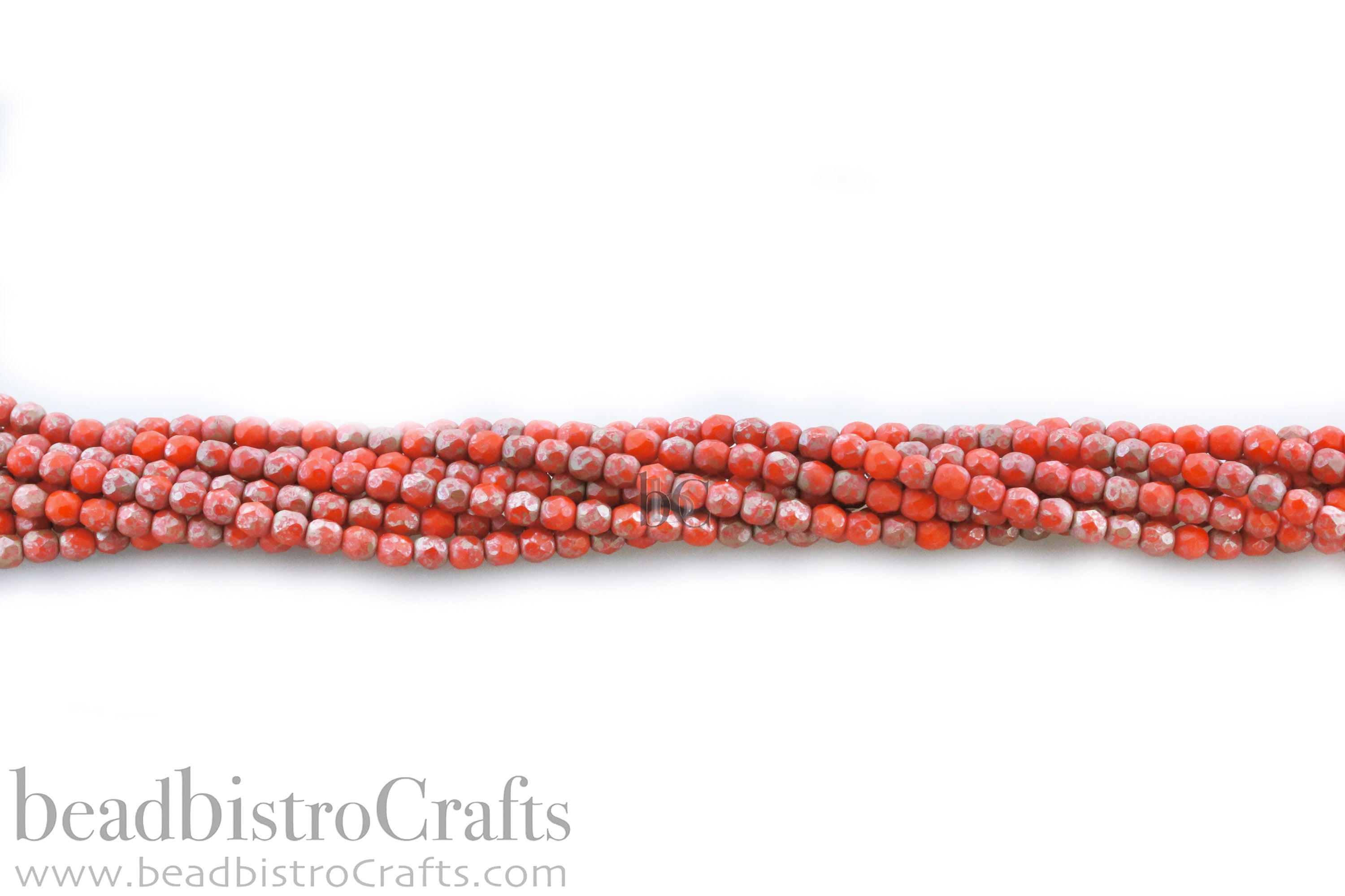 Opaque Persimmon Matte Rembrandt, 4mm Round Fire Polish Beads (50pcs)