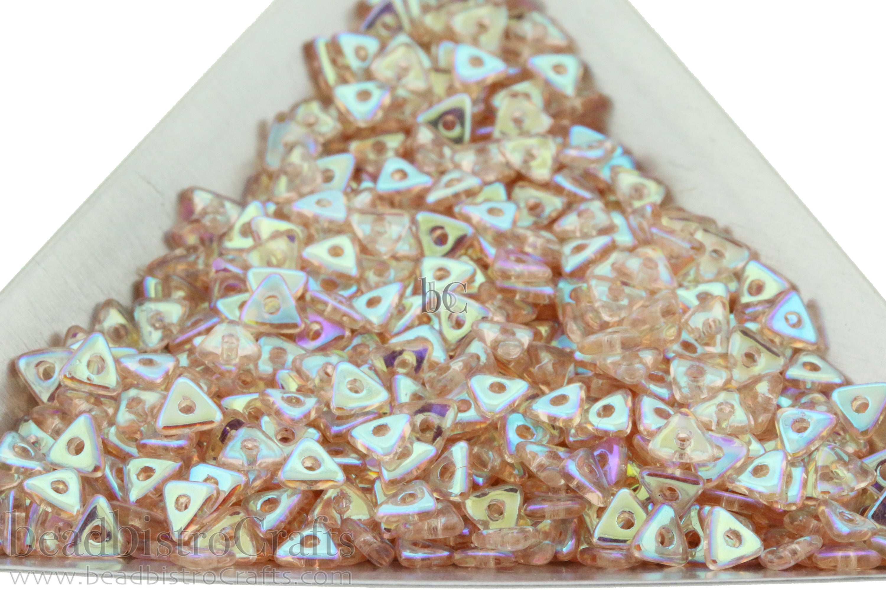 5g Czech TRI Beads Rosaline AB 1x4mm