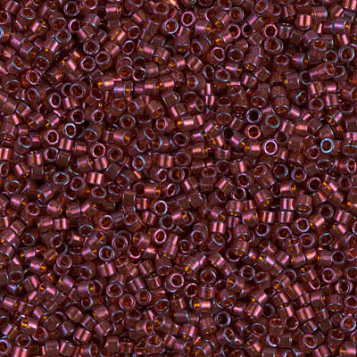 Miyuki 11/0 Delica Seed Beads, Dark Topaz Claret Luster # 120 ~ 7.2 grams