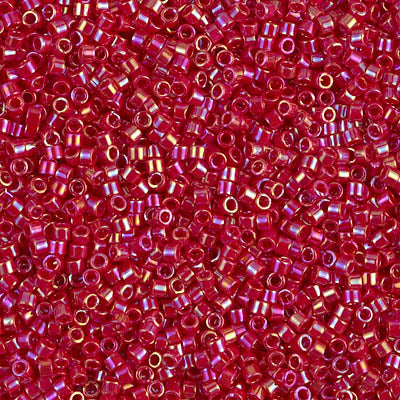 Miyuki 11/0 Delica Seed Beads, Opaque Red AB # 162 ~ 7.2 grams