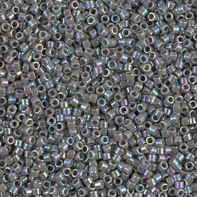 Miyuki 11/0 Delica Seed Beads, Opaque Gray AB # 168 ~ 7.2 grams