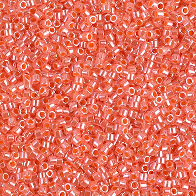 Miyuki 11/0 Delica Seed Beads, Lined Crystal Salmon Luster # 235 ~ 7.2 grams