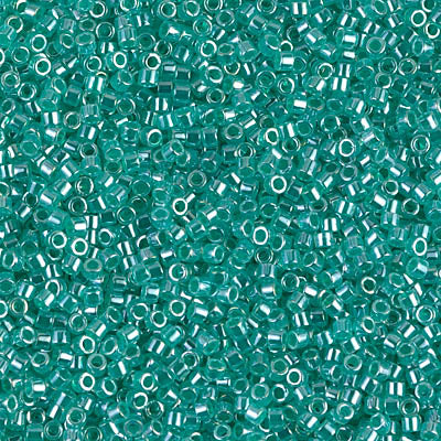 Miyuki 11/0 Delica Seed Beads, Lined Crystal Green Aqua Luster # 238 ~ 7.2 grams