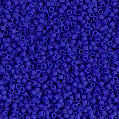 Miyuki 11/0 Delica Seed Beads, Matte Opaque Royal Blue # 756 ~ 7.2 Grams