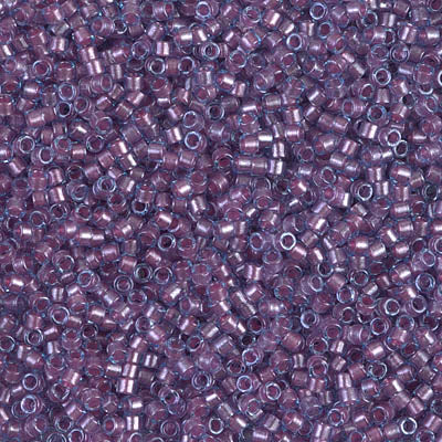 Miyuki 11/0 Delica Seed Beads, Sparkling Rose Lined Aqua # 922 ~ 7.2 Grams