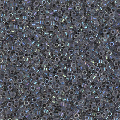 Miyuki 11/0 Delica Seed Beads, Gray Lined Opal AB # 1774 ~ 7.2 grams