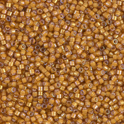 Miyuki 11/0 Delica Seed Beads, Lined Topaz AB # 1778 ~ 7.2 grams