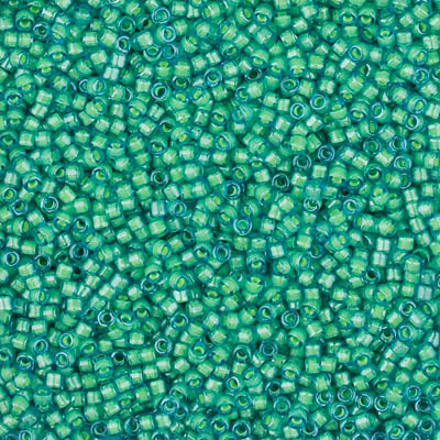 Miyuki 11/0 Delica Seed Beads, Luminous Mermaid Green # 2053 ~ 7.2 grams