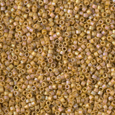 Miyuki 11/0 Delica Seed Beads, Frost Opaque Glazed Rainbow Pistachio # 2303 ~ 7.2 grams