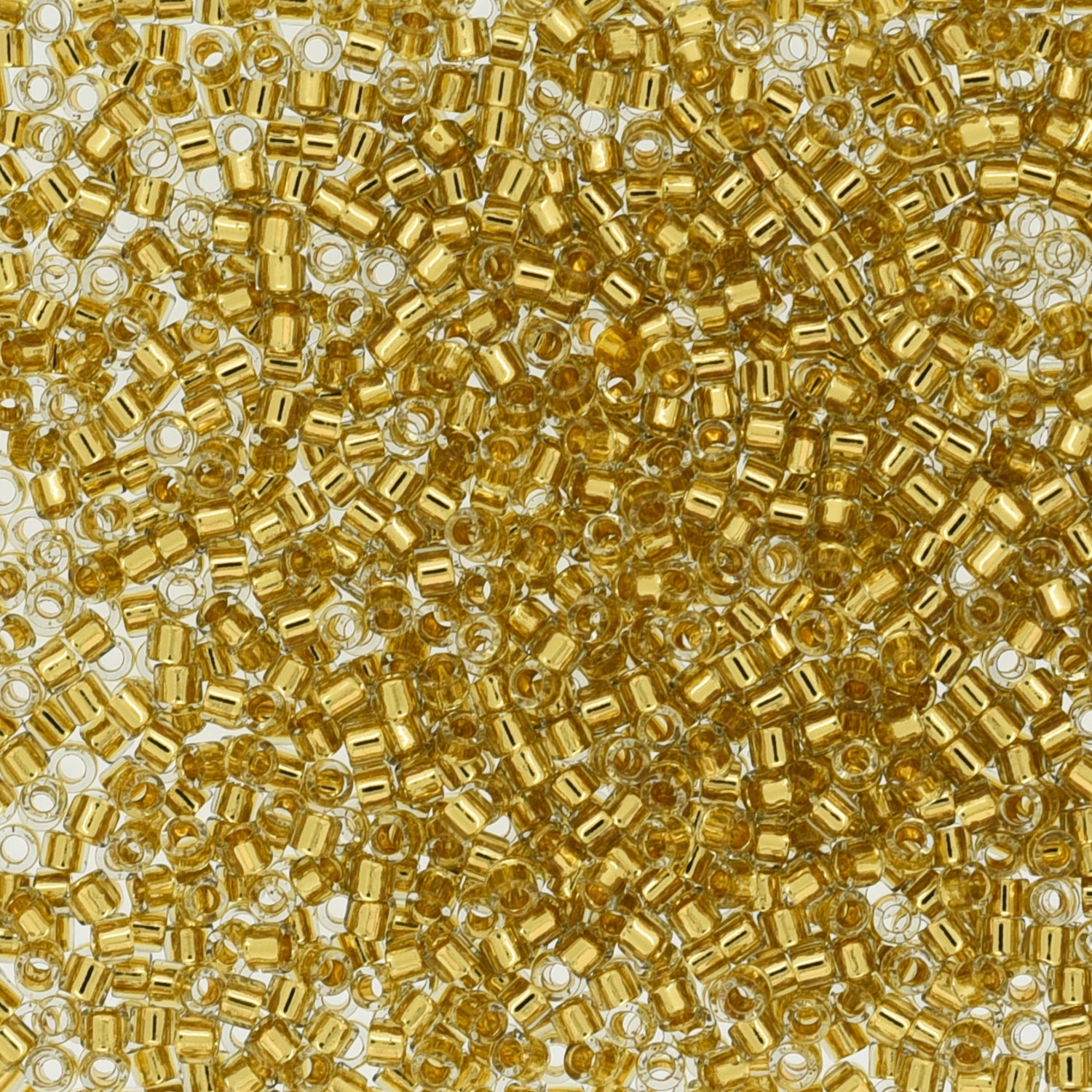 Miyuki 11/0 Delica Seed Beads, Gold Plate Lined Yellow # 2525 ~ 7.2 grams