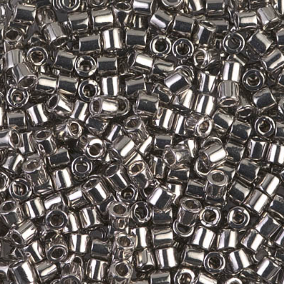 Miyuki 8/0 Delica Seed Beads, Steel Nickel Plated # 21 ~ 6.8 Grams