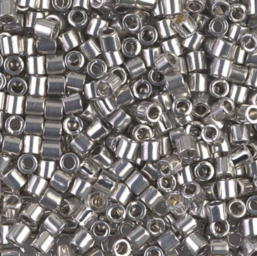 Miyuki 8/0 Delica Seed Beads, Palladium Plated # 38 ~ 6.8 Grams