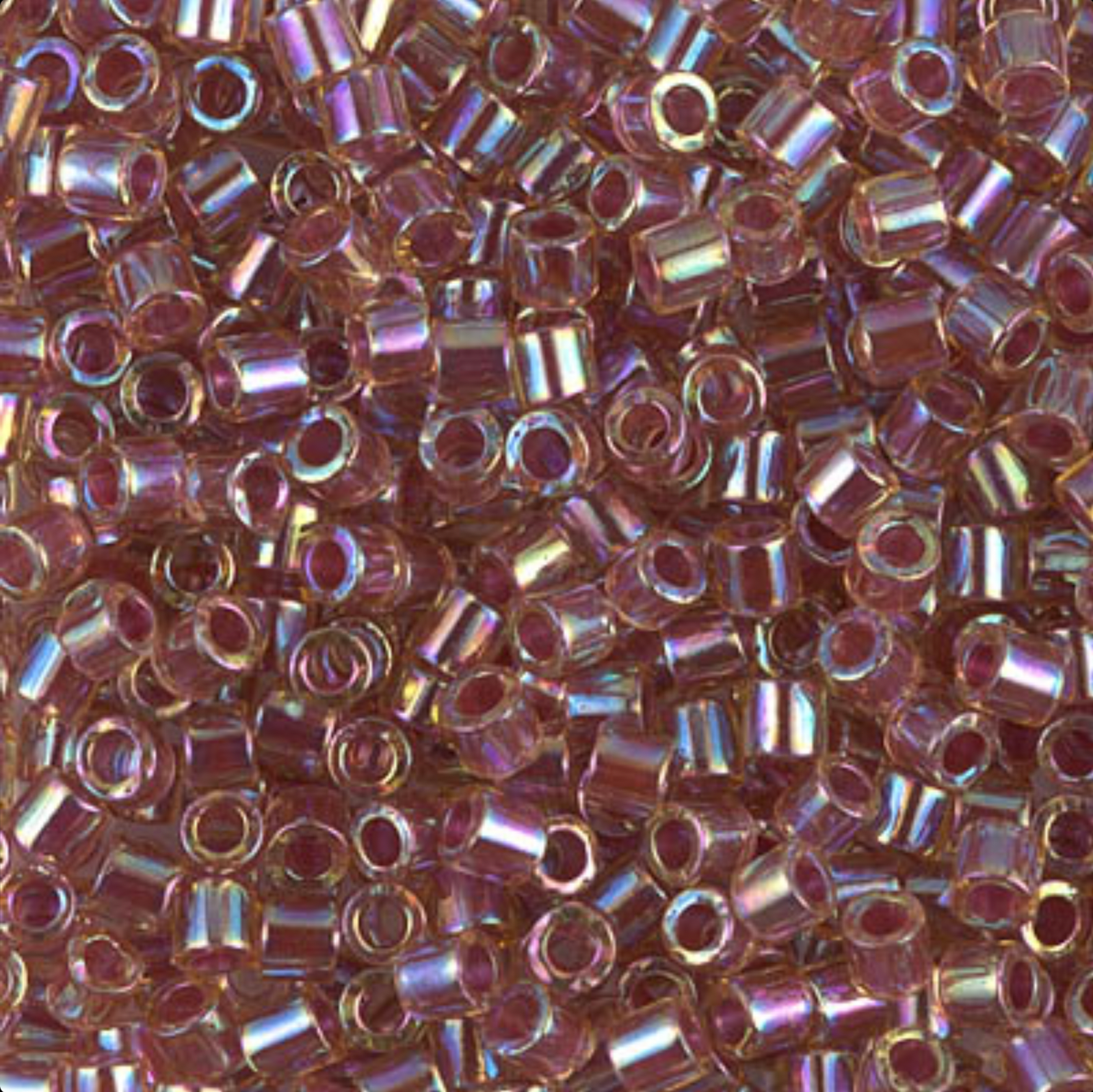 Miyuki 8/0 Delica Seed Beads, Lined Topaz AB # 88 ~ 6.8 Grams