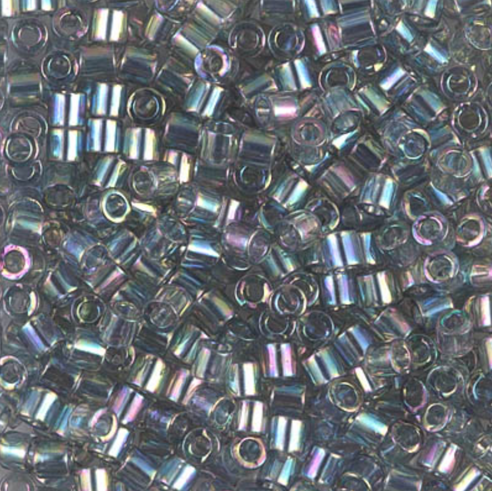 Miyuki 8/0 Delica Seed Beads, Transparent Grey Iris # 107 ~ 6.8 Grams