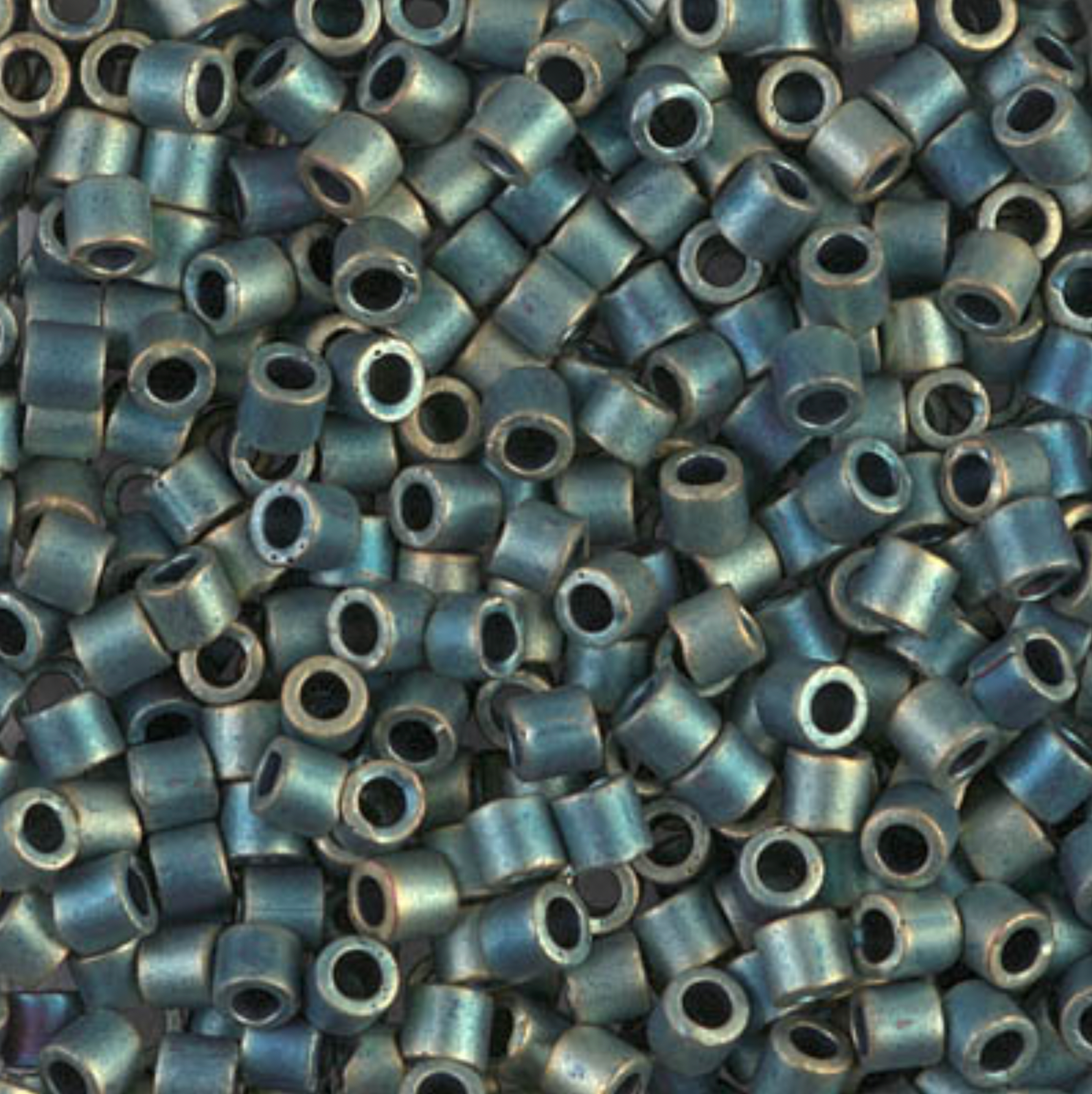 Miyuki 8/0 Delica Seed Beads, Matte Metallic Green Iris # 324 ~ 6.8 Grams