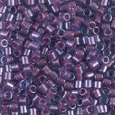Miyuki 8/0 Delica Seed Beads, Orchid Lined Aqua # 922 ~ 6.8 Grams