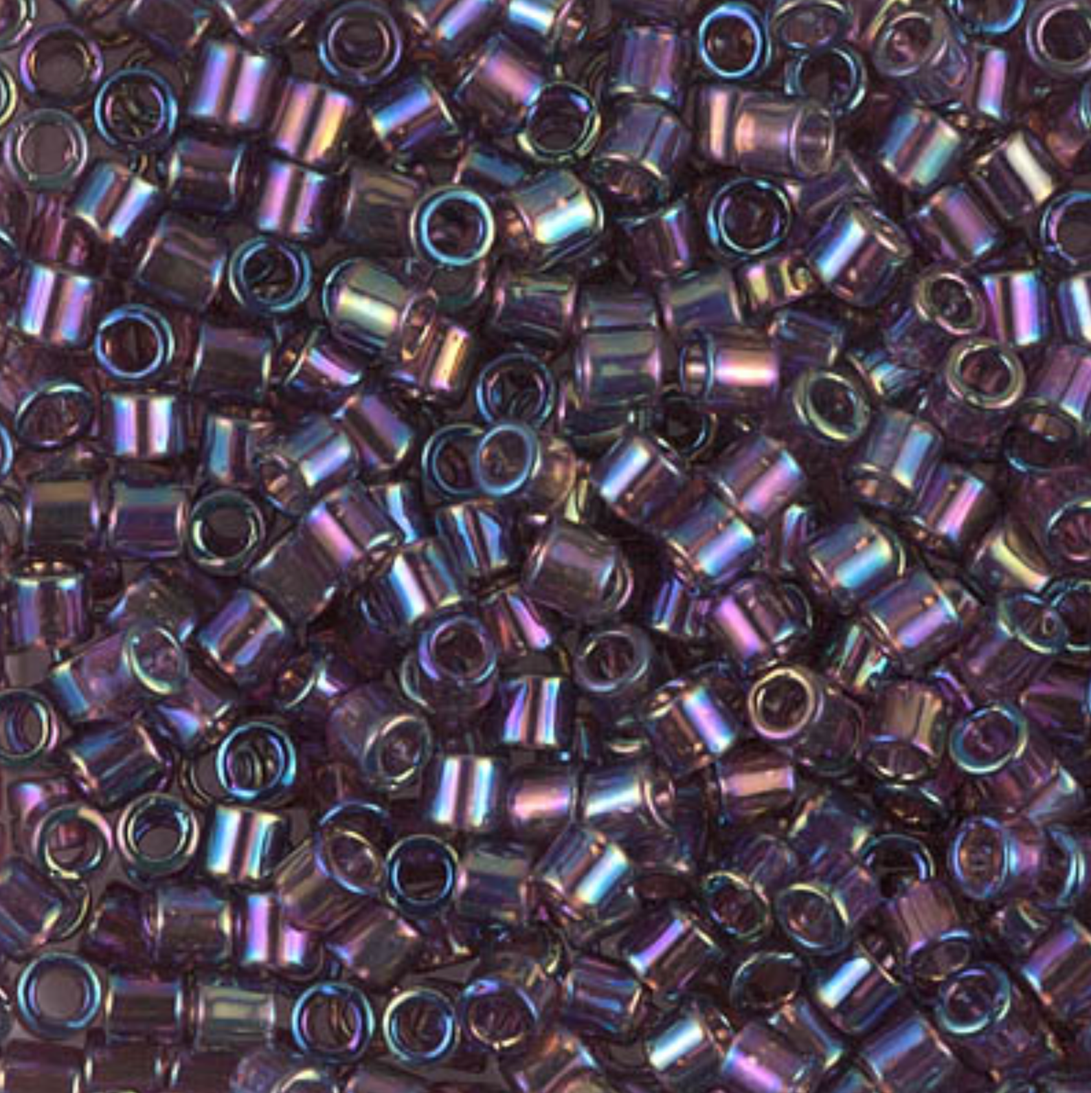 Miyuki 8/0 Delica Seed Beads, Transparent Mauve AB # 1244 ~ 6.8 Grams