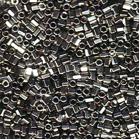Miyuki 8/0 Delica HEX Seed Beads, Steel Nickel Plated # 21 ~ 6.8 Grams
