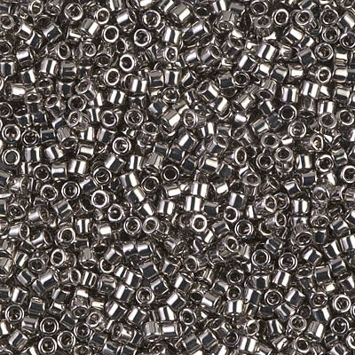 Miyuki 10/0 Delica Seed Beads, Steel Nickel Plate # 21 ~ 7.2 Grams