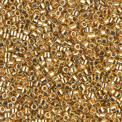 Miyuki 10/0 Delica Seed Beads, 24KT Gold Plated # 31  ~ 7.2 Grams