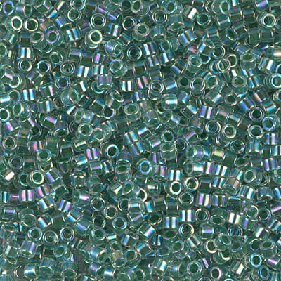 Miyuki 10/0 Delica Seed Beads, Lined Lime AB # 60 ~ 7.2 Grams