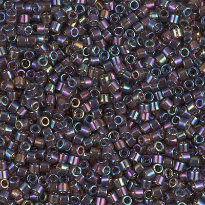 Miyuki 10/0 Delica Seed Beads, Transparent Bronze AB # 180 ~ 7.2 Grams
