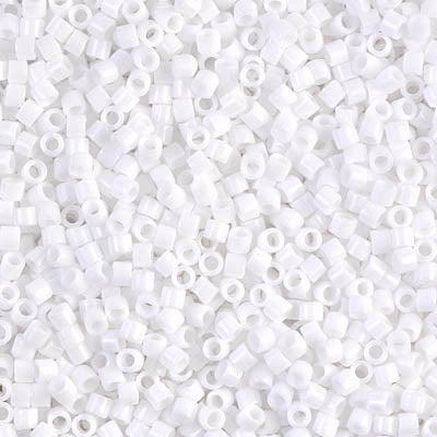 Miyuki 10/0 Delica Seed Beads, Opaque Chalk White # 200 ~ 7.2 Grams