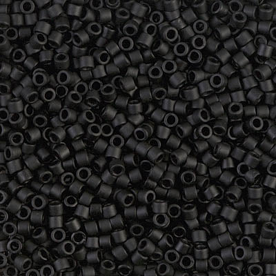 Miyuki 10/0 Delica Seed Beads, Matte Black # 310 ~ 7.2 Grams