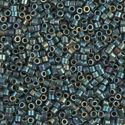 Miyuki 10/0 Delica Seed Beads, Matte Metallic Green Iris # 324 ~ 7.2 Grams