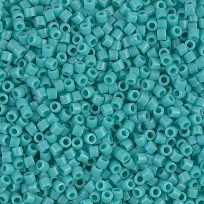 Miyuki 10/0 Delica Seed Beads, Opaque Turquoise Green # 729 ~ 7.2 Grams