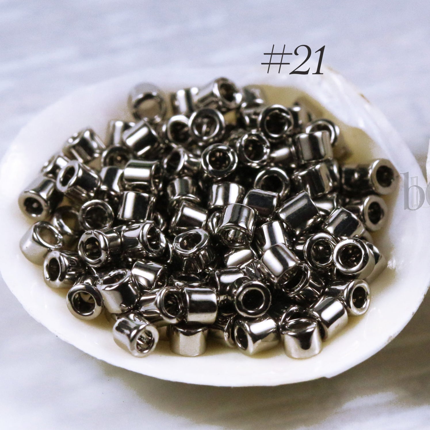 Miyuki 10/0 Delica Seed Beads, Steel Nickel Plate # 21 ~ 7.2 Grams