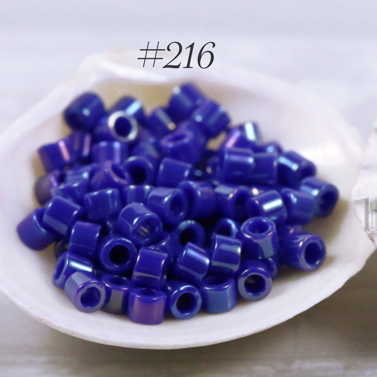 Miyuki 10/0 Delica Seed Beads, Opaque Royal Blue Luster # 216 ~ 7.2 Grams