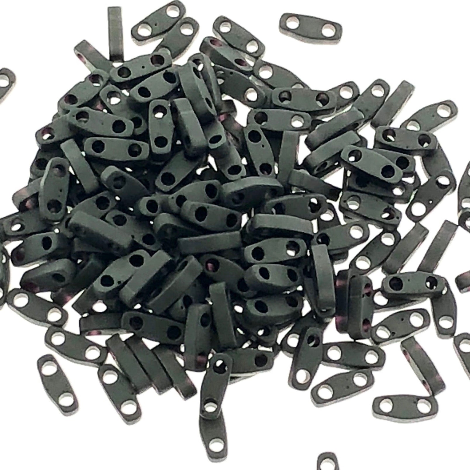 MIYUKI Quarter Tila Beads, Matte Black # 401F (5 or 10 grams)