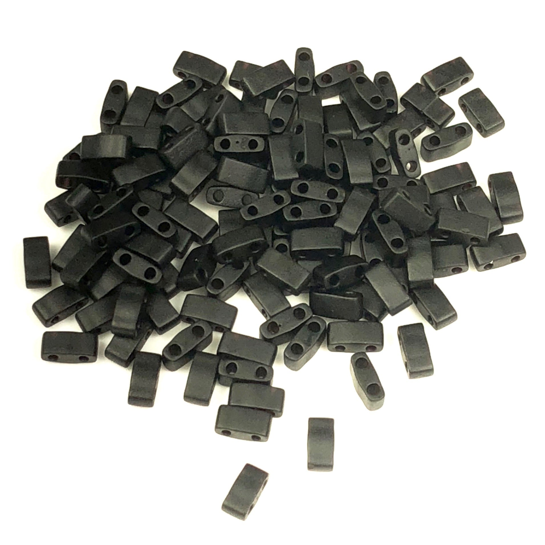 MIYUKI Half Tila Beads, Matte Black # 401F - 10 grams