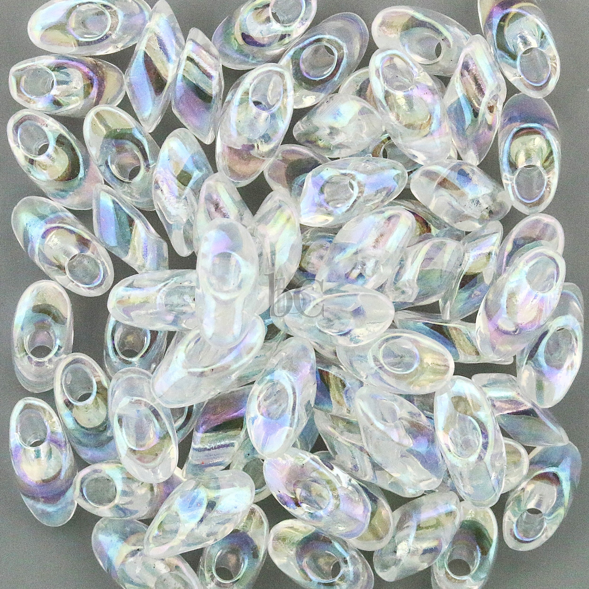 Miyuki Long Magatama Beads, Crystal AB # 250 ~ 8.5 Grams