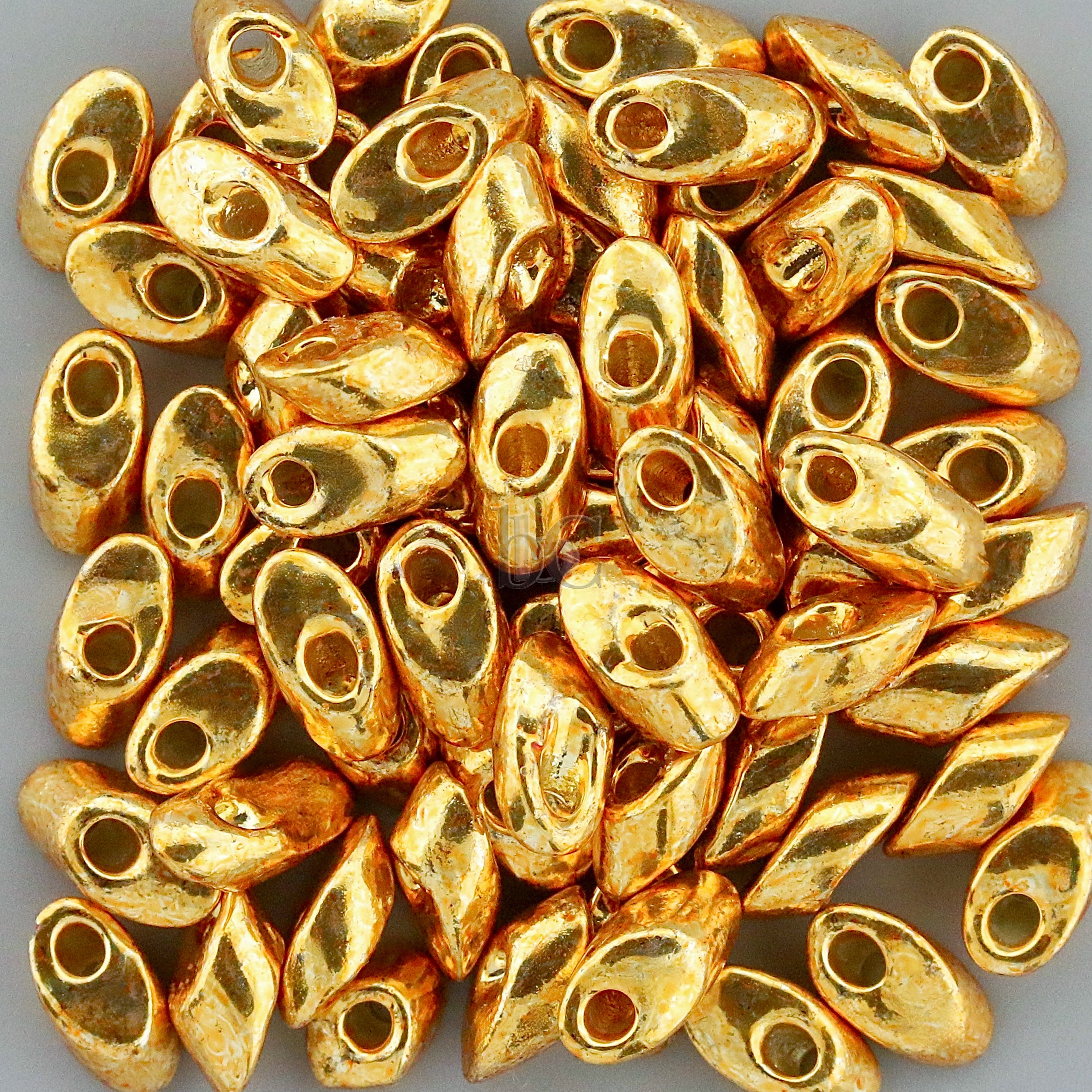 Miyuki Long Magatama Beads, Duracoat Galvanized Yellow Gold # 4203 ~ 8.5 Grams
