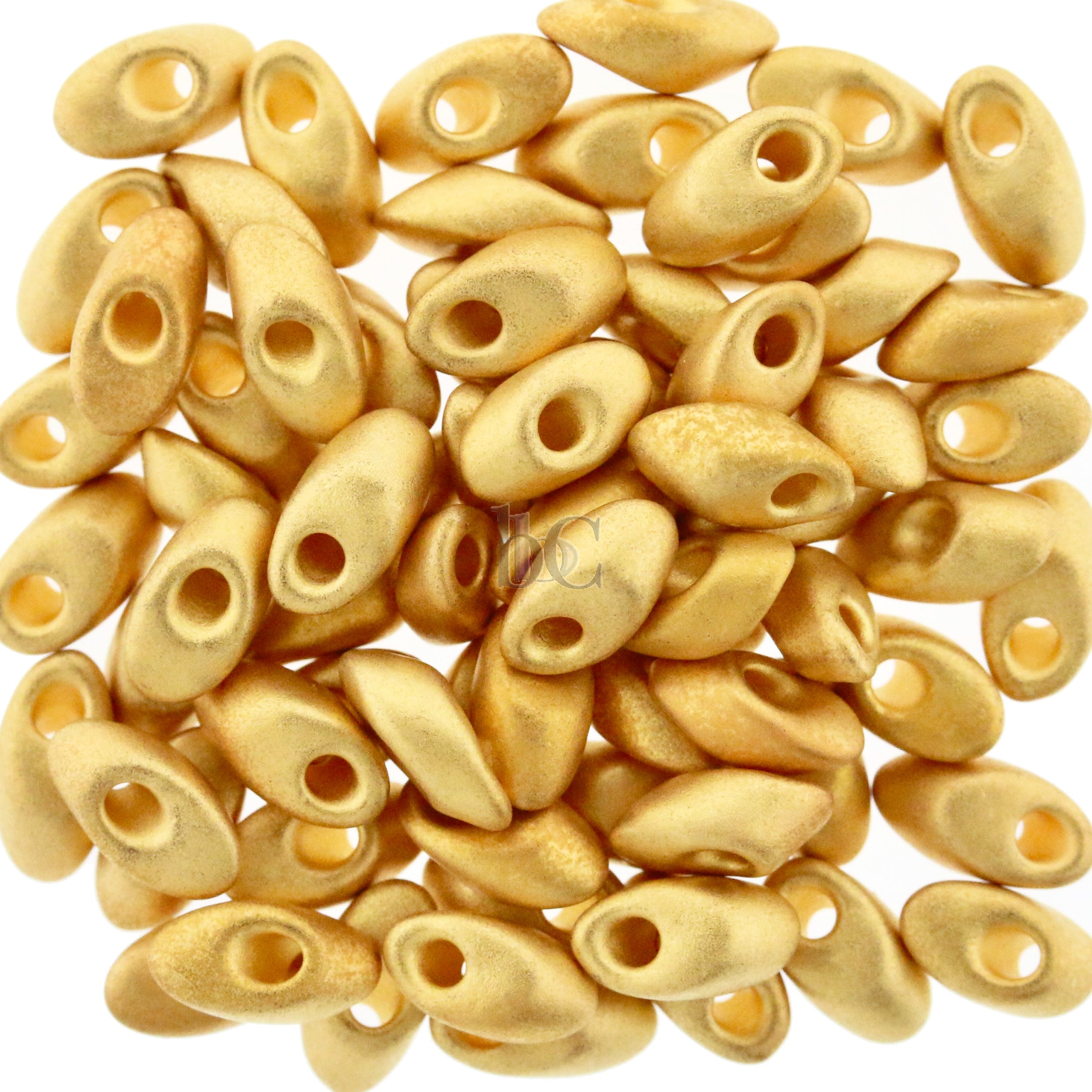 Miyuki Long Magatama Beads, Matte 24KT Gold Plated # 191F ~ 8.5 Grams