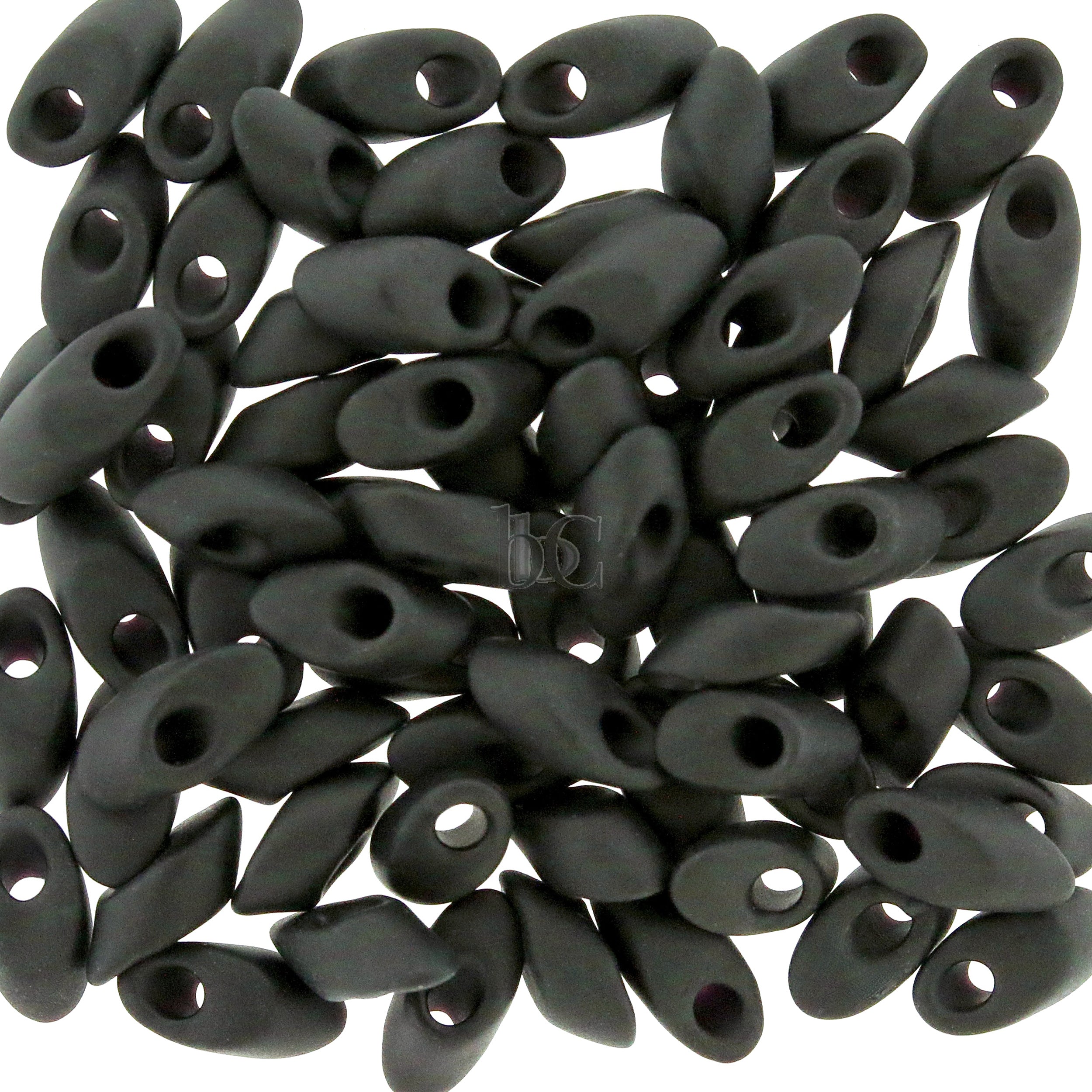 Miyuki Long Magatama Beads, Matte Black # 401F ~ 8.5 Grams