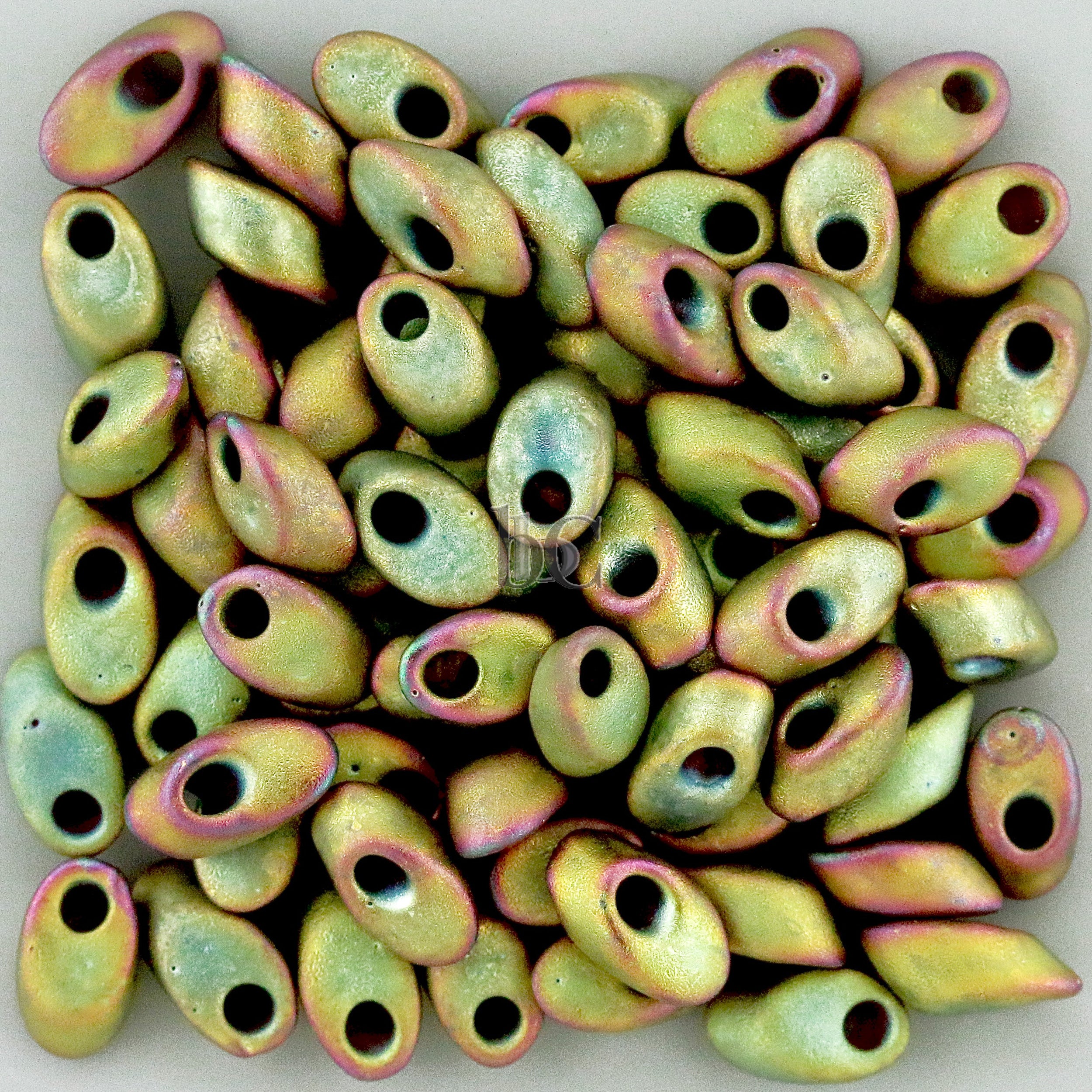 Miyuki Long Magatama Beads, Matte Metallic Khaki Iris  # 2035 ~ 8.5 Grams