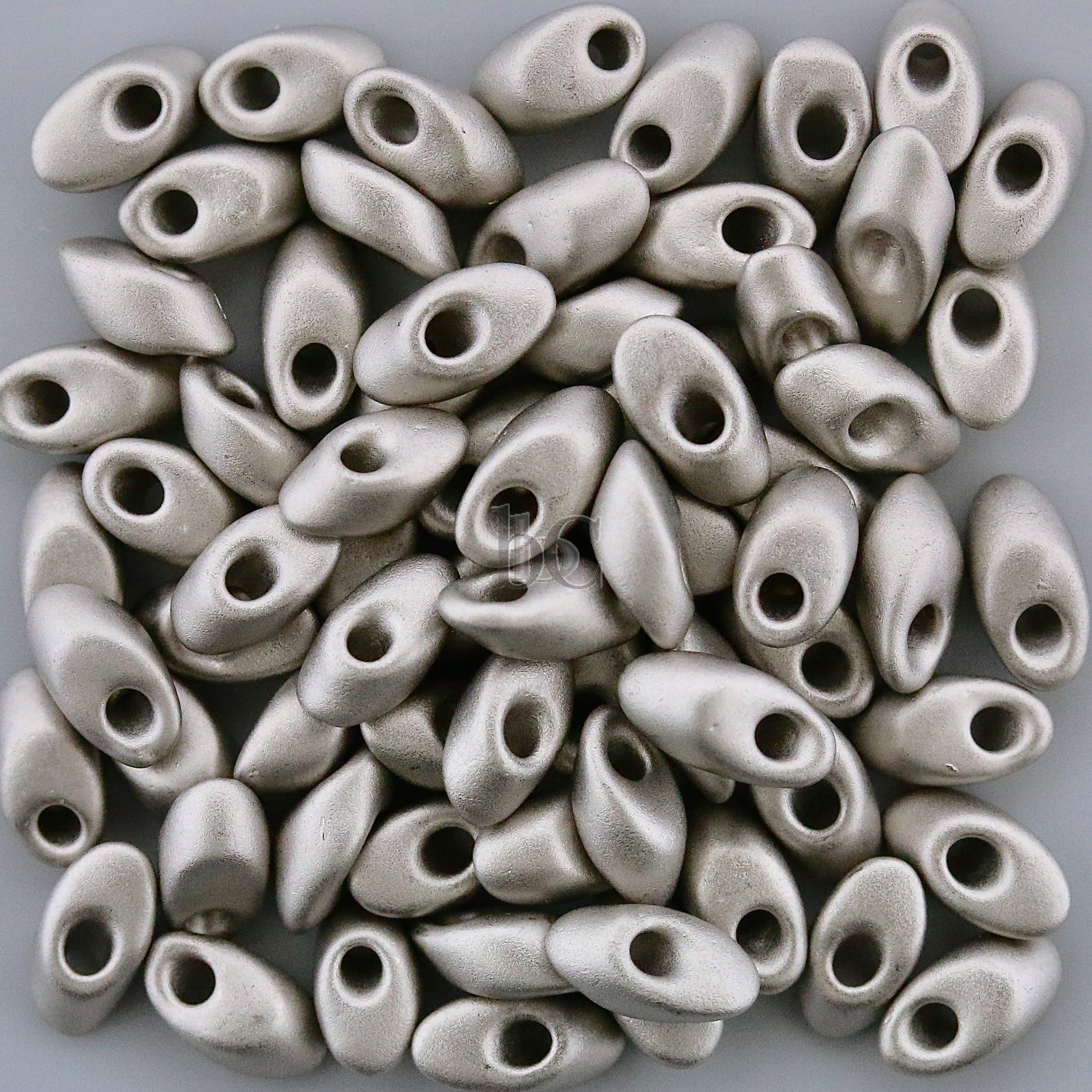 Miyuki Long Magatama Beads, Matte Metallic Silver # 190F ~ 8.5 Grams