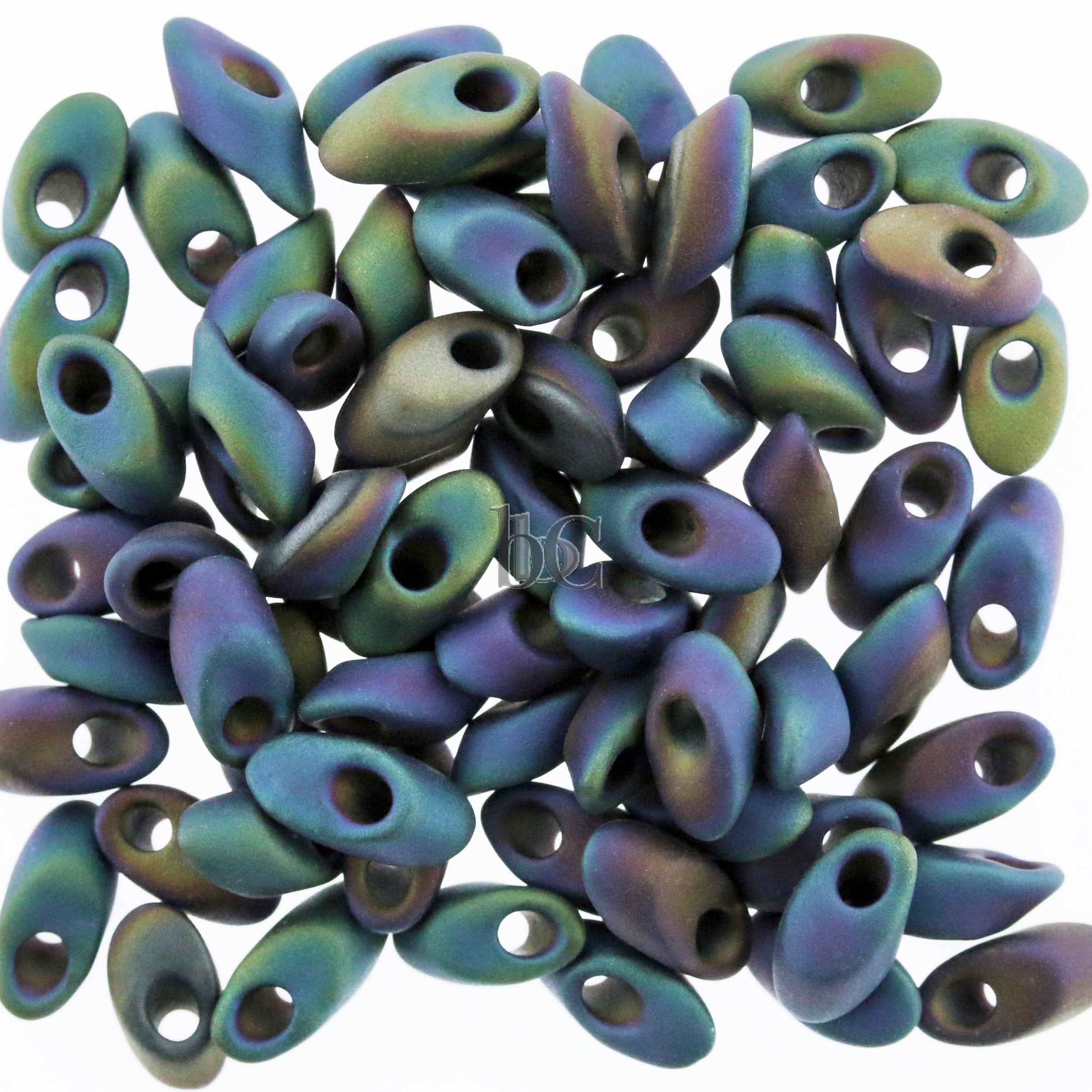 Miyuki Long Magatama Beads, Matte Purple Iris # 2014 ~ 8.5 Grams