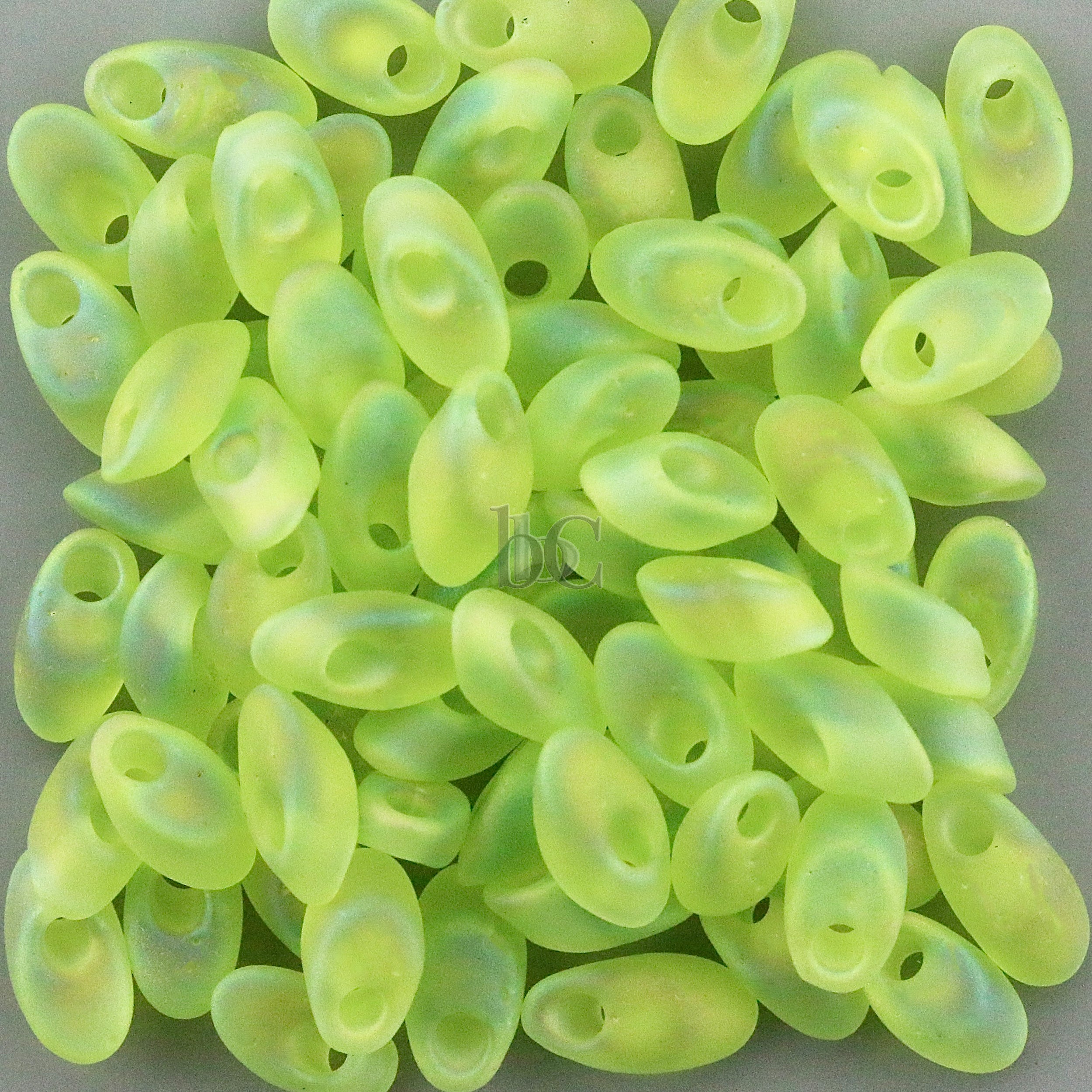 Miyuki Long Magatama Beads, Matte Chartreuse AB # 143FR ~ 8.5 Grams