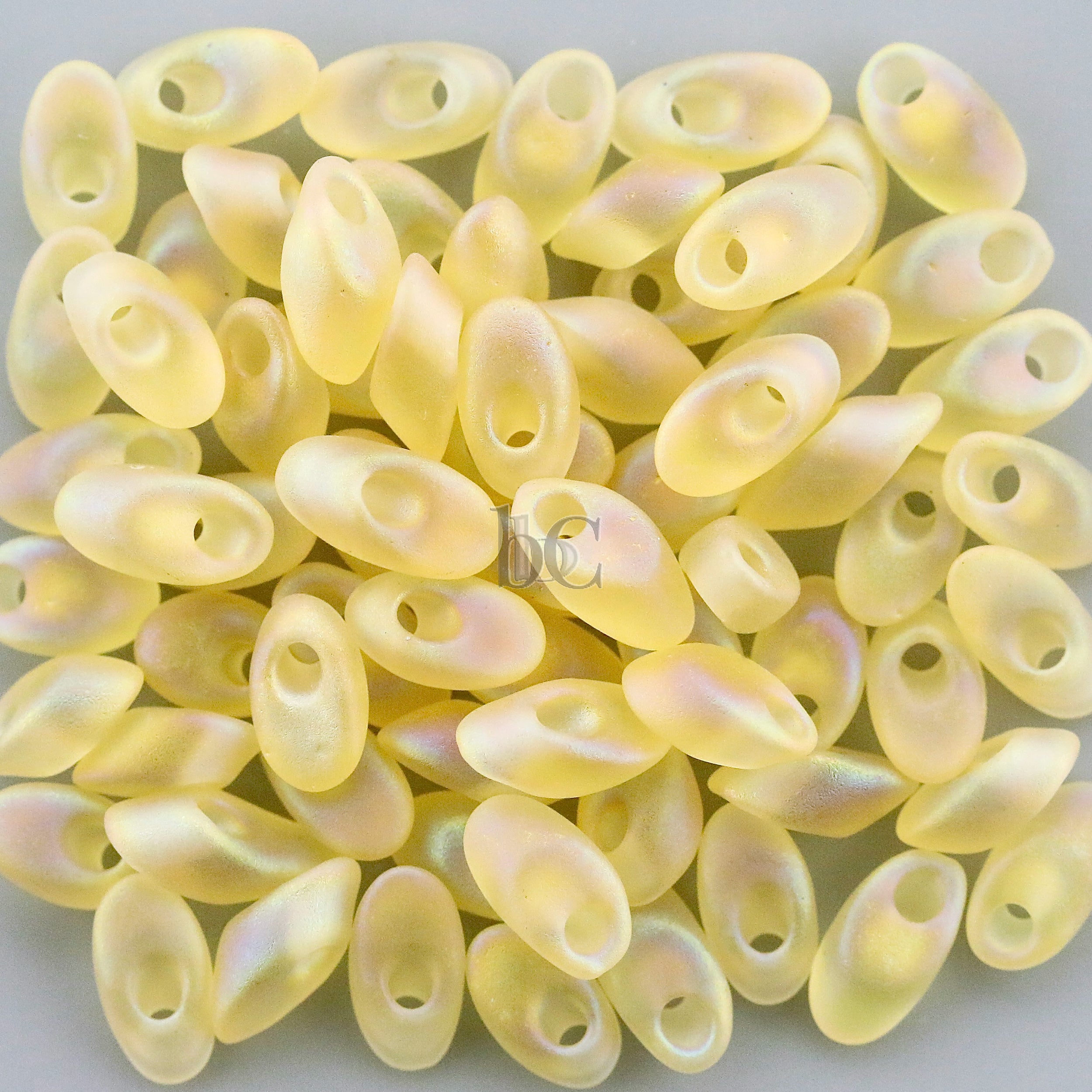 Miyuki Long Magatama Beads, Light Topaz Matte AB # 132FR ~ 8.5 Grams