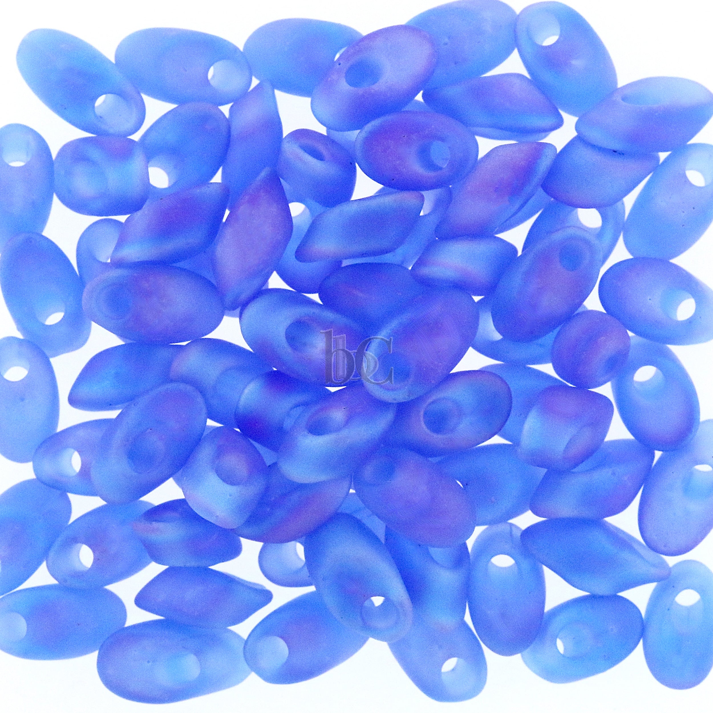 Miyuki Long Magatama Beads, Matte Sapphire AB # 150FR ~ 8.5 Grams